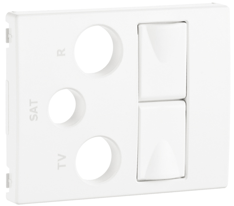 Enjoliveur pour Prise Mixte R - TV - SAT - 2xRJ45