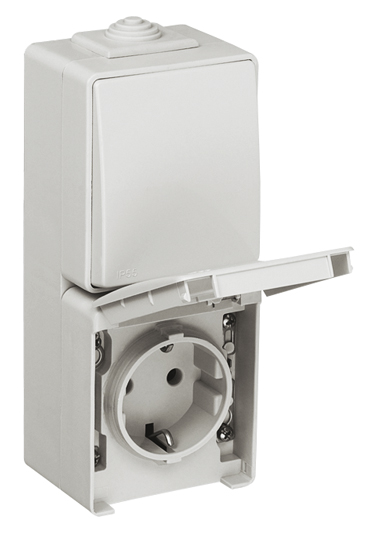 Conmutador / Base Schuko Vertical