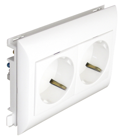 Tomada Dupla Schuko com Obturador L75 - 4 Módulos